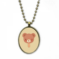 thumbnail image 1 of cartoon bear ice popsicles necklace vintage chain bead pendant jewelry collection, 1 of 3