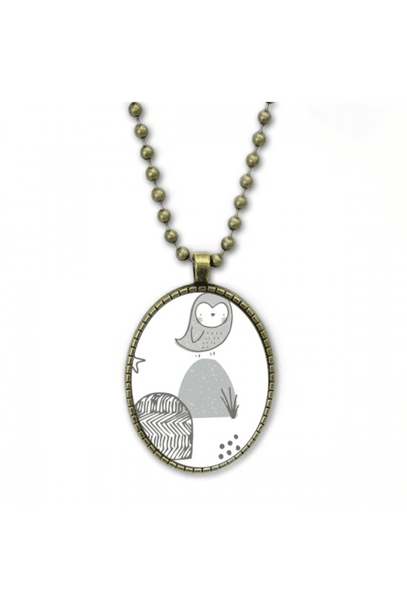 cartoon bird cage grass nordic pattern necklace vintage chain bead pendant jewelry collection