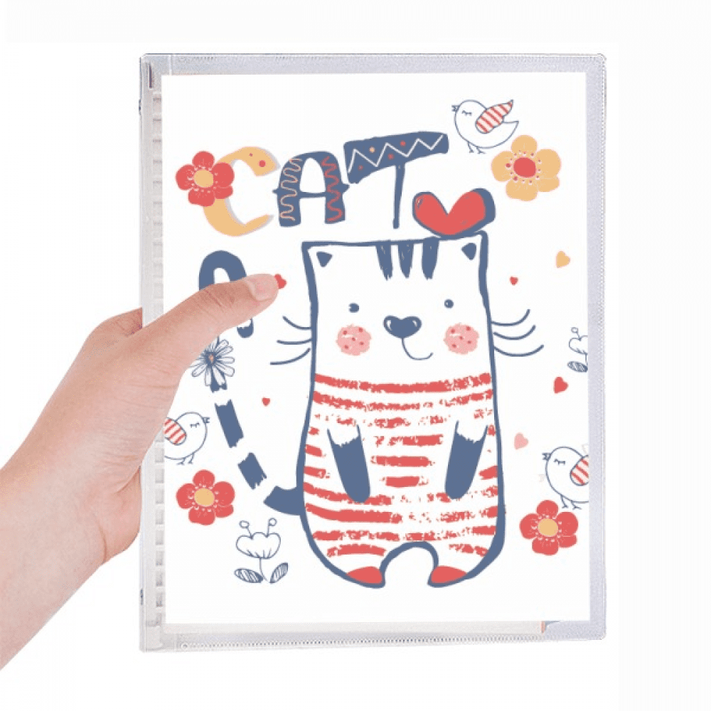 cartoon cute cat bird flower drawing notebook loose diary refillable journal statiry