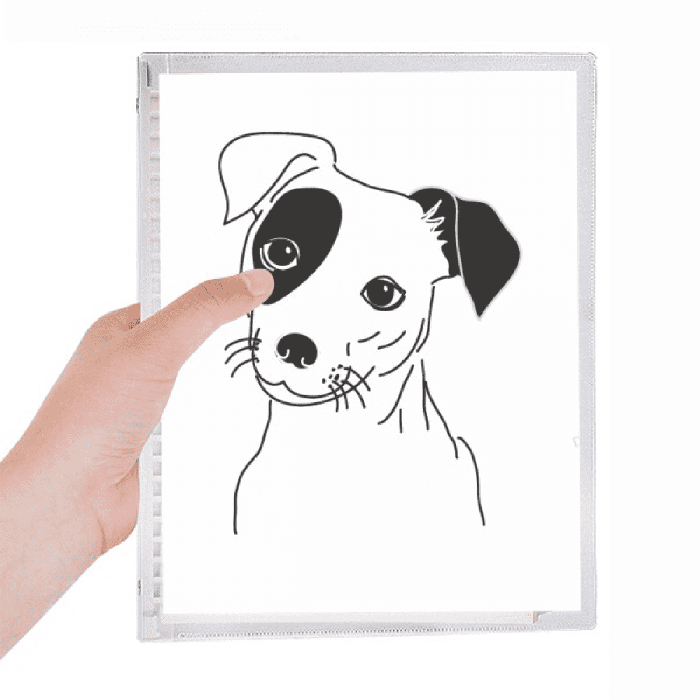 cartoon dog black illustration pattern notebook loose diary refillable journal statiry