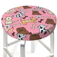 thumbnail image 1 of cartoon dog print Round Bar Stool Seat Covers, Elastic Round Chair Cover Stool Seat Slipcover Bar Stool Cushions Round Pad for 12-14 inch, 1 of 5