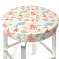 thumbnail image 1 of cartoon dolphin Round Bar Stool Seat Covers, Elastic Round Chair Cover Stool Seat Slipcover Bar Stool Cushions Round Pad for 12-14 inch, 1 of 5