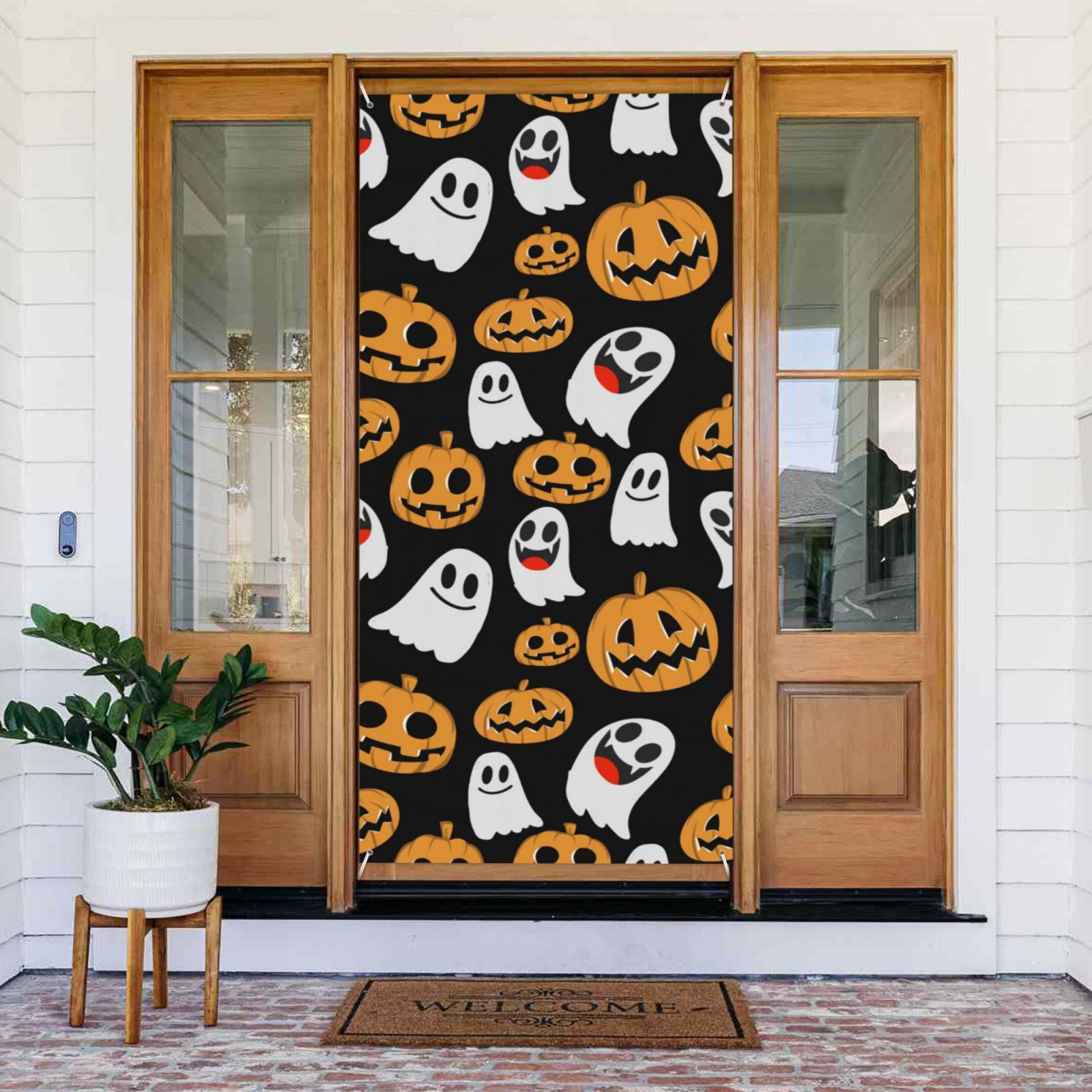 cartoon halloween pumpkin print Door Covers Decorative, Door Banner