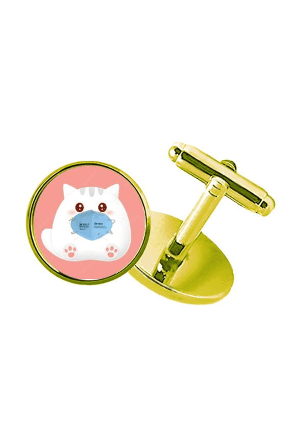 cartoon lovely cat likeable sweet studded business metal cufflinks en