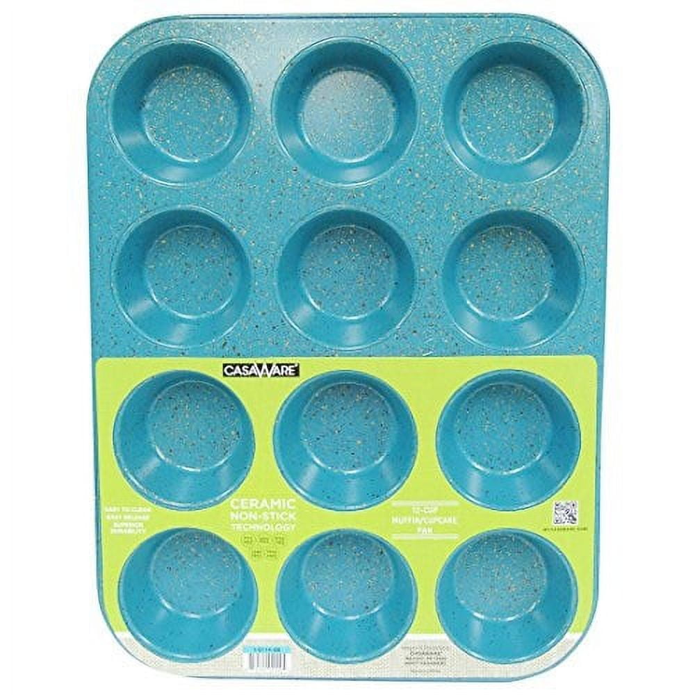 casaWare 12 Cup Nonstick Ceramic Muffin Pan, 1.25 in Diameter Cups 12 Pieces