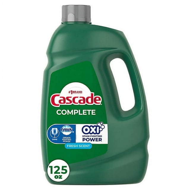 cascade complete gel oxi dishwasher detergent 125 fl oz