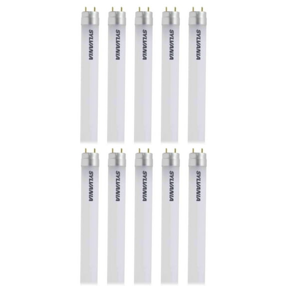 (case of 10) Sylvania 79545 - Substitube Type A Plug and Play 48 inch LED Straight T8 Tube Light Bulb for Replacing Fluorescents, 3500K Neutral White, 1600 lumens