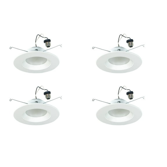 (case of 4) Sylvania 62129 UltraLED RT Screw-based LED retrofit, 5 /6 inch recessed downlight, 8.5 watt, 675 lumen, 3000K Color Temp, Medium base screw in adapter, smooth reflector