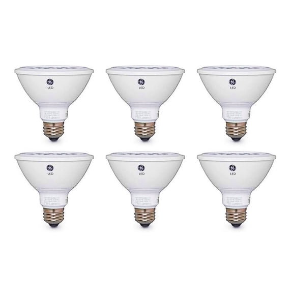 (case of 6) GE 84380 LED PAR30 Flood Light Bulb, LED Directional Lamp, White, 3000K, 900 series, Dimmable, 12 watt 900 lumens LED light bulb, LED12DP30RW93040