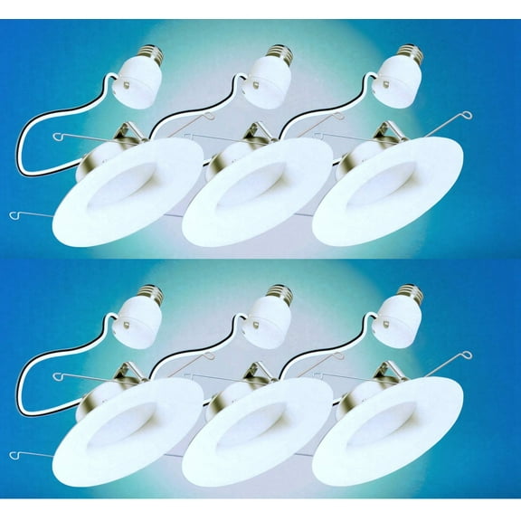 (case of 6) GE Lighting 47769 refresh LED Downlight, 8 watts, Daylight retrofit kit, 6 count, White, Indoor Floodlight for 5 or 6 inch recessed downlight, easy LED upgrade, energetic light