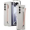 thumbnail image 1 of case for Galaxy Z Fold 5 Case with Pen Holder, Ultra Thin Matte Protective Cover - Shockproof, Anti-Drop, Wear-Resistant Galaxy Z Fold 5 Case for Samsung Galaxy Z Fold 5 (Pink S Pen Included),White, 1 of 8