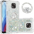 thumbnail image 1 of case for Motorola Moto G Power 2021 Case,Creativity Clear Quicksand Glitter Flowing Liquid Floating Soft TPU Case w/Stand Bling Diamond Sparkle Phone Cover for Motorola Moto G Power 2021  Silver, 1 of 7