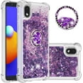 thumbnail image 1 of case for Samsung Galaxy A01 Core Case with Creativity Clear Quicksand Glitter Flowing Liquid Floating Soft TPU Case w/Stand Bling Diamond Sparkle Phone Cover for Samsung Galaxy A01 Core  Purple, 1 of 7