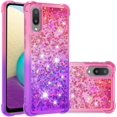 thumbnail image 1 of case for Samsung Galaxy A02 Case for Women,Samsung Galaxy M02 Creativity Clear Gradient Quicksand Glitter Flowing Liquid Floating Case Bling Diamond Sparkle Cover for Galaxy A02 JB Pink Mauve, 1 of 14