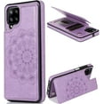 thumbnail image 1 of case for Samsung Galaxy A42 Case Wallet with Card Holder, Embossed Mandala Pattern Flower Premium PU Leather Double Magnetic Buttons Flip Shockproof Protective Cover for Samsung Galaxy A42 Purple-SKM, 1 of 14