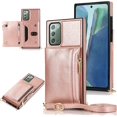 thumbnail image 1 of case for Samsung Galaxy Note 20 Ultra Women Wallet Case,Adjustable Crossbody Zipper Cover Card Holder Slot Neck Strap Lanyard Purse Shoulder Strap Case for Samsung Galaxy Note 20 Ultra FK Rose Gold, 1 of 14