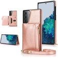 thumbnail image 1 of case for Samsung Galaxy S21 Women Wallet Case,Adjustable Crossbody Zipper Cover with Card Holder Slot Neck Strap Lanyard Purse Shoulder Strap Purse Case for Samsung Galaxy S21 FK Rose Gold, 1 of 13