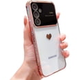 thumbnail image 1 of case for Samsung Galaxy S23 FE Case for Women Girls with Camera Lens Protector Dainty Cute Electroplated Samsung S23 FE Case Heart Soft Slim Fit Shockproof Clear Transparent Back Cover 6.4" (Pink), 1 of 8