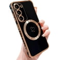 thumbnail image 1 of case for Samsung Galaxy S23 FE Compatible with MagSafe, Cute S23 FE Phone Case for Women Wireless Charge Shockproof Protective Full Lens Protection Soft Galaxy S23 FE Heart Case 6.4” (Black), 1 of 9