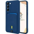 thumbnail image 1 of case for Samsung Galaxy S23 Plus Case with Card Holder [Soft Microfiber Lining] Silicone Slim Thin Phone Cases Shockproof Protective Samsung Galaxy S23 Plus 5G Wallet Case Blue, 1 of 11