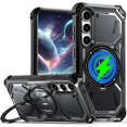 thumbnail image 1 of case for Samsung Galaxy S23+ Plus Case Compatible for Magsafe, Ultimate Protection Armor with Ring Holder Fit for Magsafe Wireless Charger Phone Case for Samsung Galaxy S23 Plus HJJ Black, 1 of 10