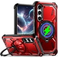 thumbnail image 1 of case for Samsung Galaxy S23+ Plus Case Compatible for Magsafe, Ultimate Protection Armor with Ring Holder Fit for Magsafe Wireless Charger Phone Case for Samsung Galaxy S23 Plus HJJ Red, 1 of 9