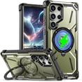 thumbnail image 1 of case for Samsung Galaxy S23 Ultra Case Compatible for Magsafe, Ultimate Protection Armor with Ring Holder Fit for Magsafe Wireless Charger Phone Case for Samsung Galaxy S23 Ultra HJJ Green, 1 of 10