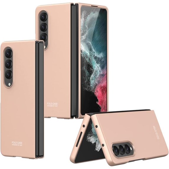 case for Samsung Galaxy Z Fold 4 Case Cover, Ultra-Thin Folding Shell Samsung Z Fold 4 Case Protective Cases, Phone Case for Samsung Galaxy Z Fold 4 5G, Mist Gold