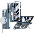 thumbnail image 1 of case for Samsung Galaxy Z Fold 4 Case with Hinge & Screen Protector Support Wireless Charger with Kickstand & Pen Holder Adapts to Vehicle Bracket Galaxy Z Fold4 Magnetic Case, Green, 1 of 10