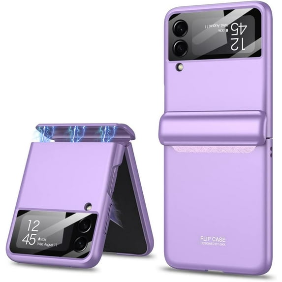 case for Samsung Z Flip 4 Case, Galaxy Z Flip 4 Case with Hinge Protection Samsung Flip 4 Case with Screen Protector Compatible with Samsung Galaxy Z Flip 4 5G, Cold Mountain Purple