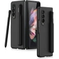 thumbnail image 1 of case for Samsung Z Fold 3 Case with Pen Holder, Galaxy Z Fold 3 Silicone Case, Slide Rail Type Removable Pen Cover Protective Cover for Samsung Galaxy Z Fold 3 Case, Elegant Black, 1 of 7