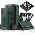 thumbnail image 1 of case for Samsung Z Fold 5 Case with S Pen Holder - Premium Leather Wallet Case, Built-in Screen Protector, Detachable Pen Slot - Compatible with Samsung Galaxy Z Fold 5, Cloud Green, 1 of 8