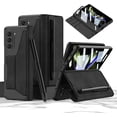 thumbnail image 1 of case for Samsung Z Fold 5 Case with S Pen Holder - Premium Leather Wallet Case, Built-in Screen Protector, Detachable Pen Slot - Compatible with Samsung Galaxy Z Fold 5, Cloud Black, 1 of 7