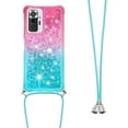 thumbnail image 1 of case for Xiaomi Redmi Note 10 Pro Cute Case with Strap Crossbody Gradient Quicksand Bling Sparkle Flowing Liquid Floating with Neck Cord Lanyard Strap Case for Redmi Note 10 Pro Max LSGS Powder Blue, 1 of 14
