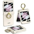 thumbnail image 1 of case for Z Flip 5 Case with Ring - Hinge Protection, Galaxy Z Flip 5 Case Built-in Screen Protector - Magnetic Hinge Protective Phone Case for Galaxy Z Flip 5, Star River White, 1 of 14