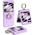 thumbnail image 1 of case for Z Flip 5 Case with Ring - Hinge Protection, Galaxy Z Flip 5 Case Built-in Screen Protector - Magnetic Hinge Protective Phone Case for Galaxy Z Flip 5, Dreamy Purple, 1 of 14