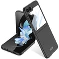 thumbnail image 1 of case for Z Flip 5 Case with Screen Protection- Ultra Thin Matte PC Protective Cover Shockproof, Anti-Drop and Wear-Resistant Galaxy Z Flip 5 Case for Samsung Galaxy Z Flip 5, Black, 1 of 7