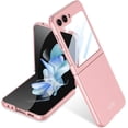 thumbnail image 1 of case for Z Flip 5 Case with Screen Protection- Ultra Thin Matte PC Protective Cover Shockproof, Anti-Drop and Wear-Resistant Galaxy Z Flip 5 Case for Samsung Galaxy Z Flip 5, Pink, 1 of 10