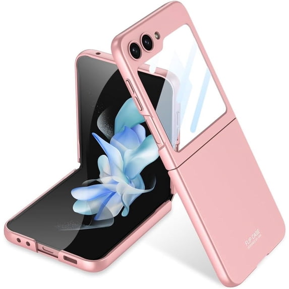 case for Z Flip 5 Case with Screen Protection- Ultra Thin Matte PC Protective Cover Shockproof, Anti-Drop and Wear-Resistant Galaxy Z Flip 5 Case for Samsung Galaxy Z Flip 5, Pink