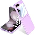thumbnail image 1 of case for Z Flip 5 Case - Ultra-Thin Folding Shell with Electroplated Metal Lens Frame - Built-in Screen Protector Protection Case for Samsung Galaxy Z Flip 5, Purple, 1 of 8