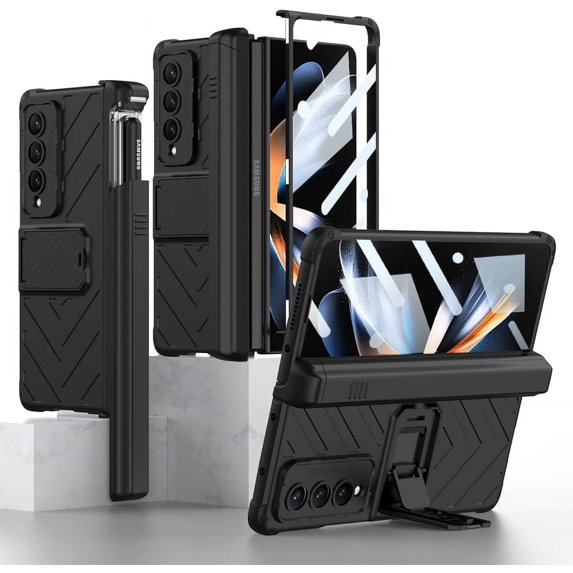 case for Z Fold4 Case with Hinge Protection, Galaxy Z Fold4 Case with Built-in Screen Protector & Kickstand & S Pen Slot Case for Samsung Galaxy Z Fold4, Black