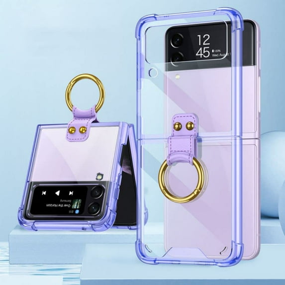 case for Samsung Z Flip 3 Case, Galaxy Z Flip 3 Case with Ring Protective Cover for Samsung Galaxy Z Flip 3, Lavender