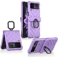 thumbnail image 1 of case for Samsung Z Flip 3 Case with Hinge Protective, Galaxy Z Flip 3 Case with Ring Compatible with Samsung Galaxy Z Flip 3 5G Case, Violet, 1 of 7