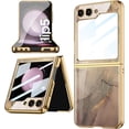 thumbnail image 1 of case for Samsung Z Flip 5 Case Ultra-Thin Electroplated Glass Protective Cover for Samsung Galaxy Z Flip 5 Case, Champagne, 1 of 8