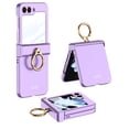 thumbnail image 1 of case for Samsung Z Flip 5 Case with Hinge Protection & Ring Holder Small Screen Protection Cover for Galaxy Z Flip 5 Case, Purple, 1 of 9