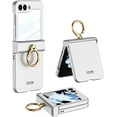 thumbnail image 1 of case for Samsung Z Flip 5 Case with Hinge Protection & Ring Holder Small Screen Protection Cover for Galaxy Z Flip 5 Case, Silver, 1 of 8