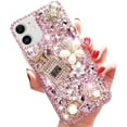 thumbnail image 1 of case for iPhone 11 Luxury Rhinestone Case - 3D Perfume Bottle & Flower Gemstone, Soft TPU, 6.1 inch, 1 of 10
