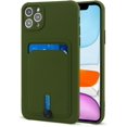 thumbnail image 1 of case for iPhone 11 Pro Max Case with Card Holder [Soft Microfiber Lining] Silicone Slim Thin Phone Cases Shockproof Protective iPhone 11 Pro Max Wallet Case Green, 1 of 12