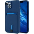 thumbnail image 1 of case for iPhone 14 Plus Case with Card Holder [Soft Microfiber Lining] Silicone Slim Thin Phone Cases Shockproof Protective iPhone 14 Plus Wallet Case Blue, 1 of 6