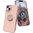 thumbnail image 1 of case for iPhone 14 Plus Case with Ring Holder Magnetic Kickstand, Slim Thin TPU [Soft Microfiber Lining] Anti-Scratch Matte Full-Body Shockproof Protective Phone Case for iPhone 14 Plus Pink, 1 of 12